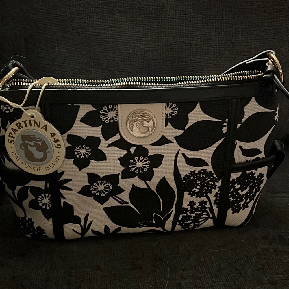 Spartina 449 Simple Zip Leather and Linen Bag